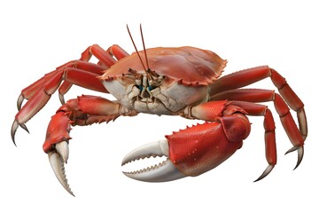 Detailed Illustration of a Reddish-Brown Crab.
