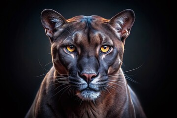 Black Puma Portrait - Dramatic Wildlife