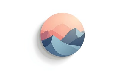 Business logo with a dark peach shadow, featuring a geometric minimalist design on white