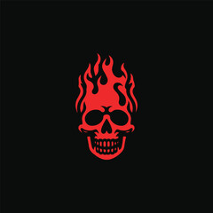 Skull flaming logo for sale.