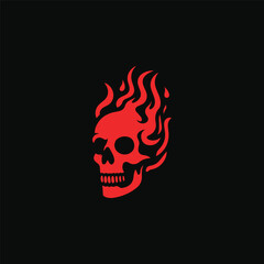 Skull flaming logo for sale.