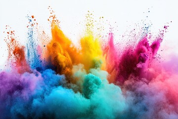 Vibrant explosion of holi paint color powders outdoor festival digital art colorful environment artistic viewpoint celebration concept