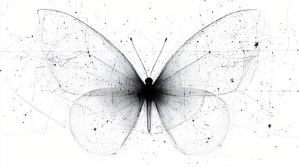 Abstract butterfly design, white background, nature concept, graphic design
