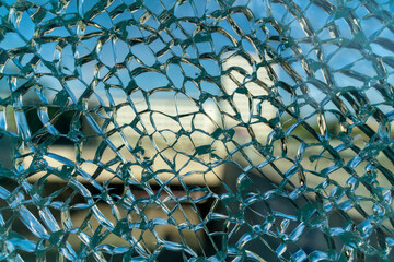 Broken tempered glass	