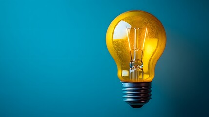 Matte yellow bulb on plain background, soft minimalist aesthetic, blank canvas for text, high resolution image