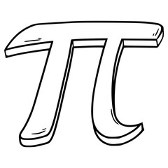 pi icon illustration hand drawn outline vector