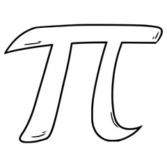 pi icon illustration hand drawn outline vector