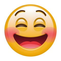 Fototapeta premium Happy Laughing Emoji with Rosy Cheeks.