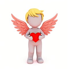 Naklejka premium An isometric depiction of cupid holding heart