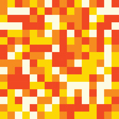 Vibrant Pixelated Pattern of Orange and Yellow Squares