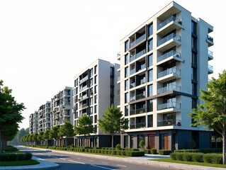 Fototapeta premium Modern EU Residential Architecture - Dynamic Facades