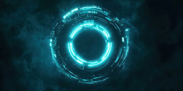 Blue circle with a green center