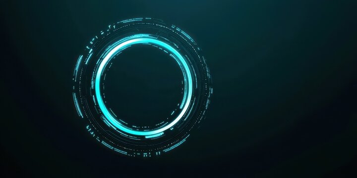 Blue circle with a black background - Powered by Adobe