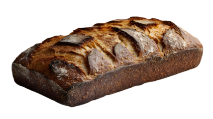 Detailed View of Rye Bread Slice with Visible Grain, Png