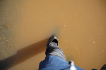 stepping in a puddle