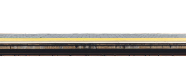 train station platform with yellow safety markings and tracks visible, creating sense of anticipation for travelers