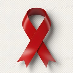 Red Awareness Ribbon - Symbol of HIV/AIDS Support.