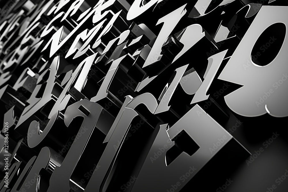 Poster overlapping and shifting letterforms