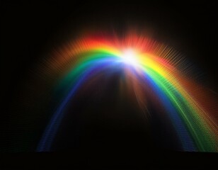 虹色の光　黒背景　