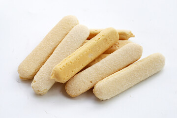 Sponge finger cookies, Italian savoiardi biscuit snack