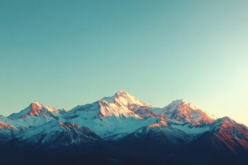Breathtaking sunrise over the majestic kailash mountains with snow capped peaks and clear sky