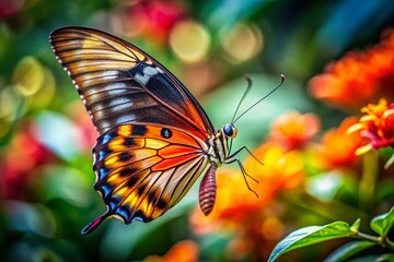 Fototapeta premium Butterfly Macro Flight, Artistic Photography, Detailed Wings, Nature, Close-up