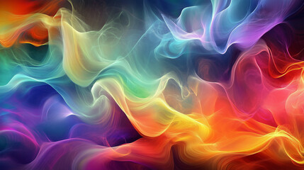 Obraz premium Quantum Technology. Colorful waves or particles softly dissolving into the air, creating an effect of uncertainty and dynamics, characteristic of quantum computers