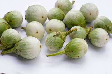 Thai green eggplant, fresh organic vegetables