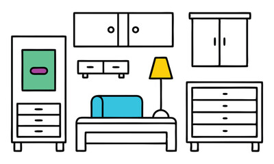 Modern Living Room Furniture and Minimalist Line Art Design