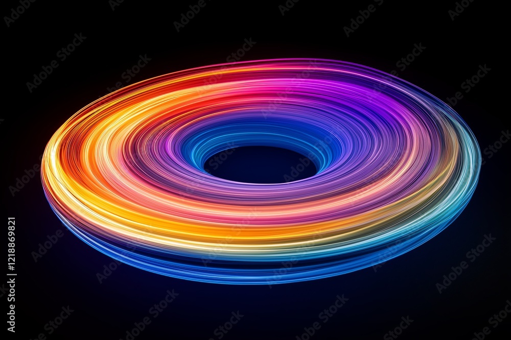 Poster Pulsating rings of varying colors and opacity