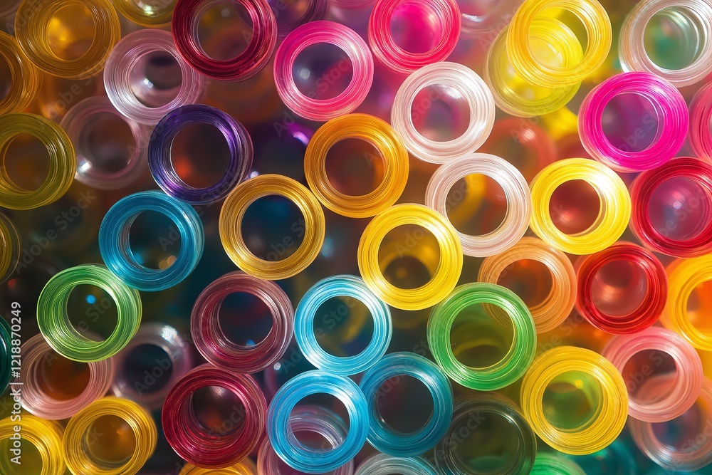 Poster Pulsating rings of varying colors and opacity
