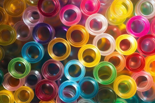 Pulsating rings of varying colors and opacity