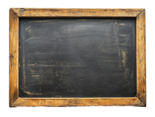 blank blackboard with chalk isolated on transparent background