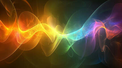 Obraz premium Quantum Technology. Colorful waves or particles softly dissolving into the air, creating an effect of uncertainty and dynamics, characteristic of quantum computers