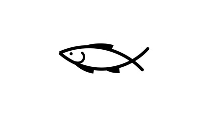 fish logo, black isolated silhouette