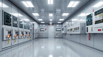 Modern Industrial Control Room with Advanced Electronics and Capabilities