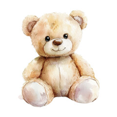 Obraz premium Cute teddy bear illustration, perfect for children's decor and playful themes., isolated on a transparent background.