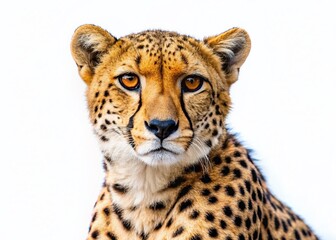 Obraz premium Cheetah on White Background Architectural Photography AI Image