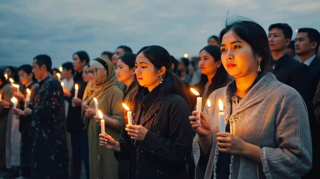 Candlelight Vigil Symbolizing Good Friday Faith 