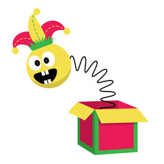 Playful Jester Emoji with Open Box