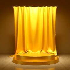 gold curtains on white