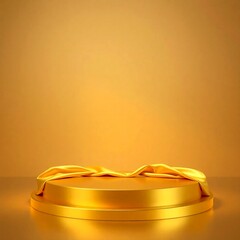 Golden podium with background 