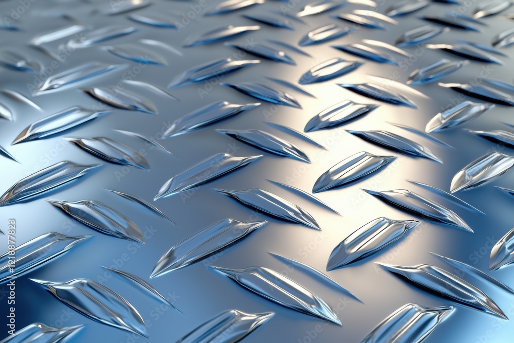 Aufkleber abstract chrome texture with soft reflections on a metallic surface