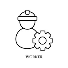 Icon a worker, isolated against a clean background.