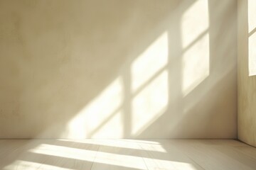 Fototapeta premium Minimalist Modern Living Room with Sunlight Streaming Through Large Windows