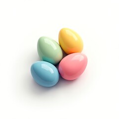 An isometric depiction of a pastel   colorful easter eggs