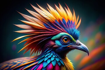 Close-up Bird Mohawk Silhouette Portrait