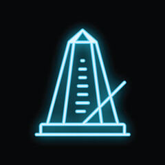 Neon sign representing a metronome ticking, a device used by musicians to keep time