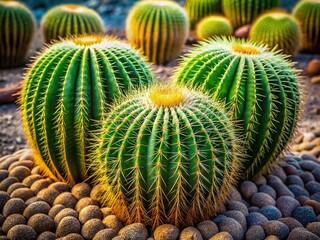 Obraz premium Close-Up Cactus Variety Minimalist Desert Plants