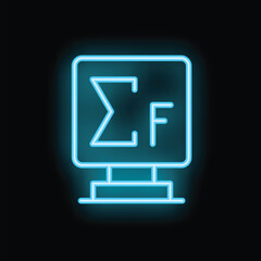 Neon sign depicting the summation of forces, a fundamental concept in physics and newton's second law of motion